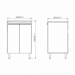 Tanque Inox com Balcão 500 Cor Chumbo 60x50x86cm 48 Litros - GhelPlus